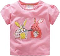 👚 hongshilian striped shortsleeve appliques excavator girls' clothing: top-notch tops, tees & blouses! логотип