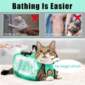 img 2 attached to Cat Grooming Bag - Adjustable Bathing Bag For Cats | Anti Scratch & Bite Polyester Mesh Shower Bag For Small, Medium & Large Cats | Nail Trimming, Ear Cleaning & Medicine Taking