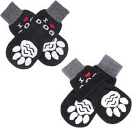 🐾 enhance your dog's safety and comfort with scenereal anti slip dog socks, i love dog pattern - adjustable straps for traction control on hardwood floors логотип