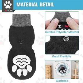 img 3 attached to 🐾 Enhance your Dog's Safety and Comfort with SCENEREAL Anti Slip Dog Socks, I Love Dog Pattern - Adjustable Straps for Traction Control on Hardwood Floors