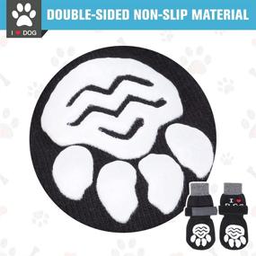 img 1 attached to 🐾 Enhance your Dog's Safety and Comfort with SCENEREAL Anti Slip Dog Socks, I Love Dog Pattern - Adjustable Straps for Traction Control on Hardwood Floors