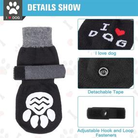 img 2 attached to 🐾 Enhance your Dog's Safety and Comfort with SCENEREAL Anti Slip Dog Socks, I Love Dog Pattern - Adjustable Straps for Traction Control on Hardwood Floors