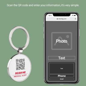 img 2 attached to Customizable Diabetes Medical Alert Tag With QR Code - Keychain For Important Medical Info And Secure Insulin Storage
