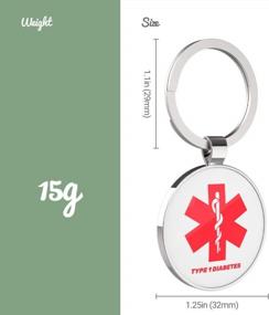 img 3 attached to Customizable Diabetes Medical Alert Tag With QR Code - Keychain For Important Medical Info And Secure Insulin Storage