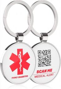 img 4 attached to Customizable Diabetes Medical Alert Tag With QR Code - Keychain For Important Medical Info And Secure Insulin Storage