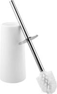 🚽 hselar toilet brush and holder - white, stainless steel long handle, space saving, sturdy, deep cleaning, covered, elegant, durable logo