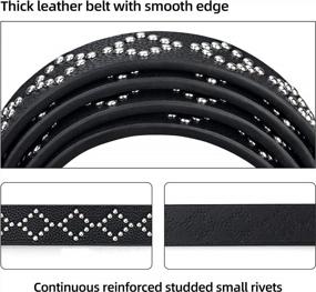 img 1 attached to Macoking Black Studded Belt For Women Leather Belt For Dress Jeans Vintage Western Belts