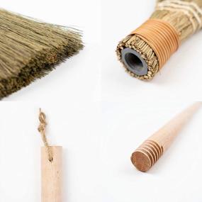 img 2 attached to HNCmua Small Natural Whisk Sweeping Hand Handle Small Broom - Tiny Vietnamese Straw Soft Broom For Cleaning Dustpan Indoor - Decorative Brooms - Wooden Handle - 9.84'' Width, 27.55" Length