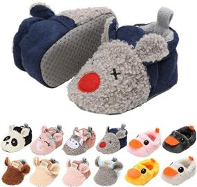 img 4 attached to HsdsBebe Slippers Cartoon Anti Slip Moccasins Boys' Shoes : Slippers