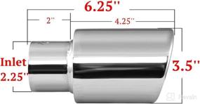 img 3 attached to 🚗 Weld-On Stainless Steel Double Wall Exhaust Tip - 2.25" ID x 3.5" OD x 6.25"L - Muffler Tail Pipe with Chrome-Like Finish