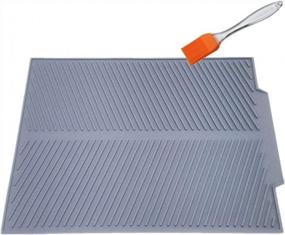 img 4 attached to Efficient Dish Drying Solution: KeepingcooX Non-Slip Silicone Mat With Sloped Board And Silicone Brush