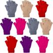 10 pairs half finger gloves men women winter warm fingerless stretchy knit cooraby logo