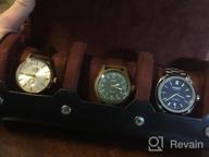 img 1 attached to ROTHWELL Watch Roll Travel Case For 3 Watches Tough Portable Protection, Fits All Wrist Watches & Smart Watches Up To 50Mm (Blue/Tan) review by Robert Kimble