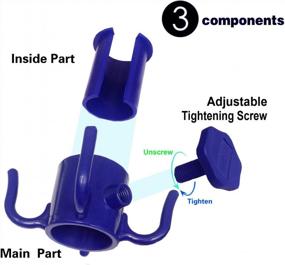 img 2 attached to 2-Pack Durable Beach Umbrella Hanging Hooks - 4 Prongs For Towels, Hats, Clothes & More!