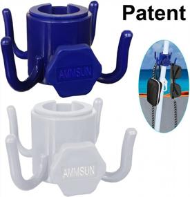 img 3 attached to 2-Pack Durable Beach Umbrella Hanging Hooks - 4 Prongs For Towels, Hats, Clothes & More!