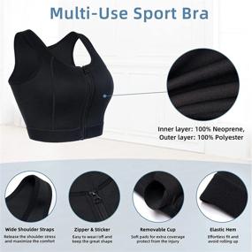 img 2 attached to High Impact Fitness Sports Bra With Front-Zipper And Wire-Free Support For Women By CtriLady