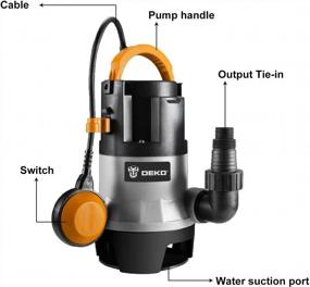 img 3 attached to DEKO 400W 1/2HP 1981GPH Submersible Sump Pump W/Float Switch & 16Ft Cable