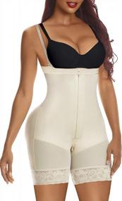 img 4 attached to YIANNA Colombian Fajas Body Shaper With Tummy Control, Butt Lifter, Thigh Slimmer, And Zipper Crotch For Women'S Shapewear
