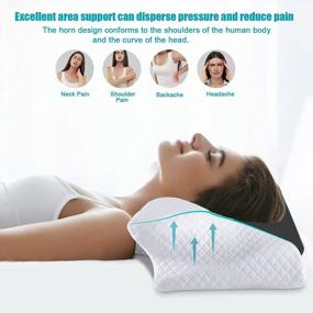 img 2 attached to HOMCA Cervical Pillow Memory Foam Pillows - Contour Memory Foam Pillow For Neck Pain Relief, Orthopedic Neck Bed Pillow For Side Sleepers Back And Stomach