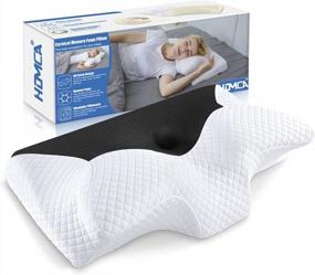img 4 attached to HOMCA Подушка для шеи из пены с памятью - контурная подушка из памяти формы для снятия боли в шее, ортопедическая подушка для шеи для тех, кто спит на боку, на спине и на животе.