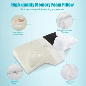img 3 attached to HOMCA Cervical Pillow Memory Foam Pillows - Contour Memory Foam Pillow For Neck Pain Relief, Orthopedic Neck Bed Pillow For Side Sleepers Back And Stomach