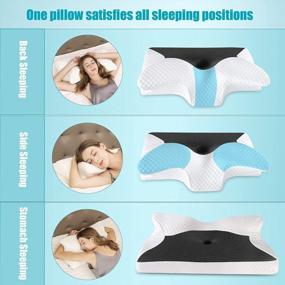 img 1 attached to HOMCA Cervical Pillow Memory Foam Pillows - Contour Memory Foam Pillow For Neck Pain Relief, Orthopedic Neck Bed Pillow For Side Sleepers Back And Stomach