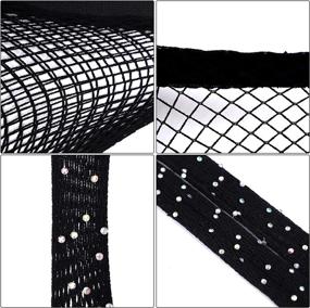 img 3 attached to Aneco 2 Pairs Plus Size Sparkle Diamond Fishnets Sexy Black Tights