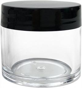 img 2 attached to Beauticom'S Leak Proof Double Wall Clear Jars With Flat Top Lids - Ideal For Creams, Lotions, Make Up, Powders, And Glitters (12 Pieces, Black Lid)