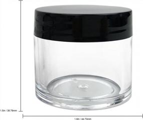 img 3 attached to Beauticom'S Leak Proof Double Wall Clear Jars With Flat Top Lids - Ideal For Creams, Lotions, Make Up, Powders, And Glitters (12 Pieces, Black Lid)