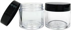 img 1 attached to Beauticom'S Leak Proof Double Wall Clear Jars With Flat Top Lids - Ideal For Creams, Lotions, Make Up, Powders, And Glitters (12 Pieces, Black Lid)