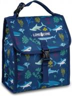 сохраняйте прохладу с изолированной сумкой для завтрака lone cone kids - дизайн атаки акулы, идеально подходит для мальчиков и девочек логотип
