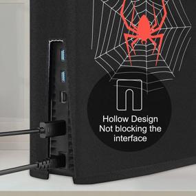 img 3 attached to Protect Your PS5 With Precision Cut Dust Protector And Cable Port Accessory In Red Spider Design