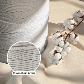 img 2 attached to Get Creative With ZUEXT'S 4Mm Macrame Cotton Cord - 547Yds Of Handmade White Braided Rope For DIY Dream Catchers, Wall Hangings & More!