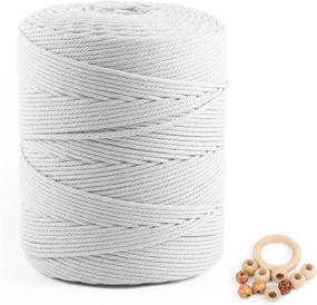 img 4 attached to Get Creative With ZUEXT'S 4Mm Macrame Cotton Cord - 547Yds Of Handmade White Braided Rope For DIY Dream Catchers, Wall Hangings & More!