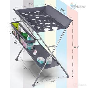 img 3 attached to 👶 Babylicious Portable Changing Table - Foldable Changing Station with Wheels - Portable Diaper Changing Table - Adjustable Height Baby Changing Table with Safety Belt and Extra-Large Storage Rack for Infants