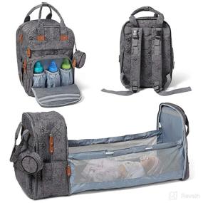 img 3 attached to 🎒 FIREFLYT Diaper Bag Backpack - Travel Portable Folding Changing Station, Insulated Bottle & Pacifier Case, Multipurpose Baby Bag with Cushioned Changing Pad, Foldable Bed, Grey Bottle Bag - Essential Baby Must-Haves