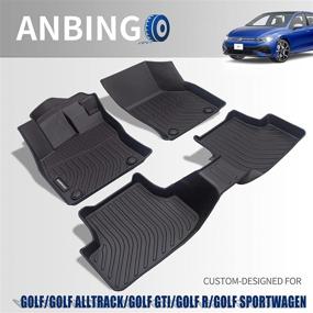 img 4 attached to ANBINGO Custom Waterproof Floor Mats for VW Golf Alltrack/GTI/R MK7 2015-2021 - All Weather Car Mats - Front & Rear Full Set - Black