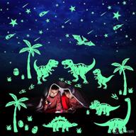 🦕 dinosaur room decor for boys: glow in the dark stickers, wall decals, footprints, eggs, & animal tree. ideal for kids toddler girls bedroom & living room логотип