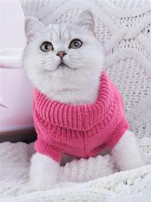 img 1 attached to XXS Girl Cat Sweater - Turtleneck Knitted Apparel for Warm Cats