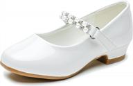 adorable furdeour low heel mary janes for toddler girls: perfect for weddings & dressy occasions! logo