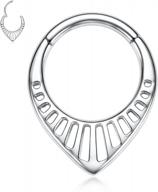 septum piercing jewelry: 14g 16g 18g 316l steel earrings 6-10mm unique cz/opal/star/pyramid design логотип