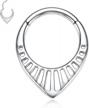 septum piercing jewelry: 14g 16g 18g 316l steel earrings 6-10mm unique cz/opal/star/pyramid design logo