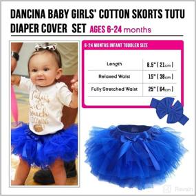 img 1 attached to 👶 Dancina Baby Tutu Diaper Cover Set - Girls Cotton Skorts Headband Set Ages 6-24 months