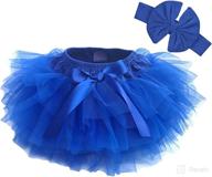 👶 dancina baby tutu diaper cover set - girls cotton skorts headband set ages 6-24 months logo