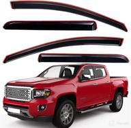 💨 lightronic dark smoke shatterproof wv194995 in-channel side window visor deflector rain guard set for 2015-2022 chevrolet colorado & gmc canyon crew cab - 4pcs логотип