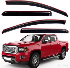 img 4 attached to 💨 Lightronic Dark Smoke Shatterproof WV194995 In-Channel Side Window Visor Deflector Rain Guard Set for 2015-2022 Chevrolet Colorado & GMC Canyon Crew Cab - 4PCS