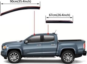 img 2 attached to 💨 Lightronic Dark Smoke Shatterproof WV194995 In-Channel Side Window Visor Deflector Rain Guard Set for 2015-2022 Chevrolet Colorado & GMC Canyon Crew Cab - 4PCS