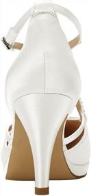 img 1 attached to ERIJUNOR Bridal Wedding Shoes - Low Heel Satin Ankle Strap With Closed-Toe Platform For Women'S Comfort