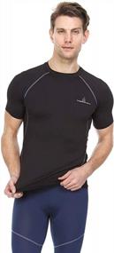 img 3 attached to Мужская компрессионная рубашка Cool Dry с коротким рукавом — идеальный спортивный базовый слой для бега и тренировок от Thermajohn