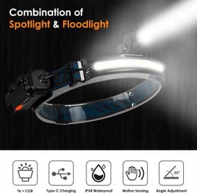 img 3 attached to XLENTGEN Rechargeable LED Headlamp 1500 Lumens Wide Beam, Motion Sensor Activated 270° Illumination 6 Modes Zoomable Lightweight For Camping, Cycling, Running And Emergency Use.